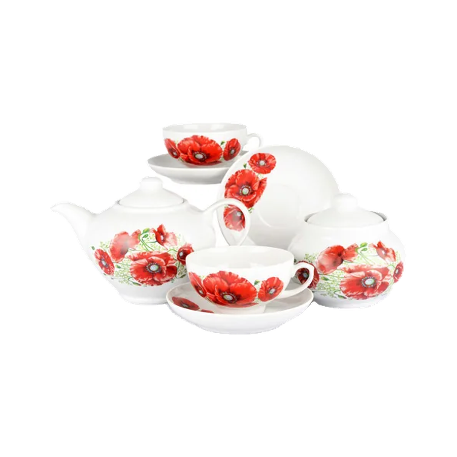 Сервиз чайный 14 пр. Маки Дачный