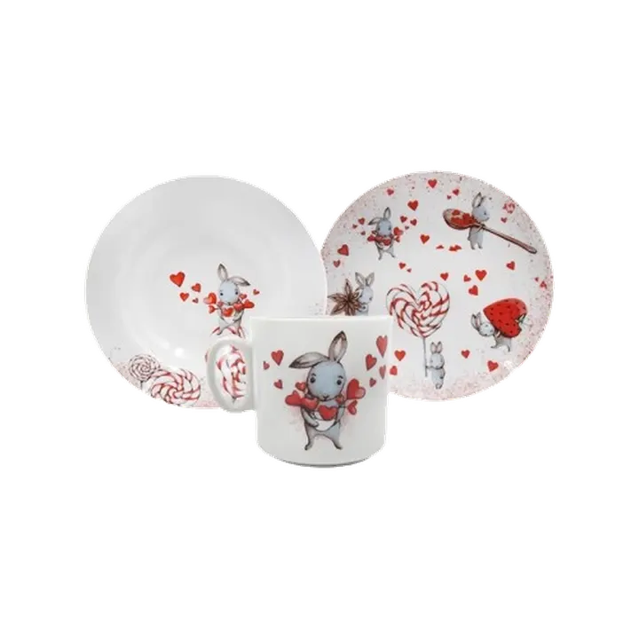 Набор посуды 3 пр. (тар.гл.200, тар. мел.200, кр.200) Happy time Lollipop Универсал
