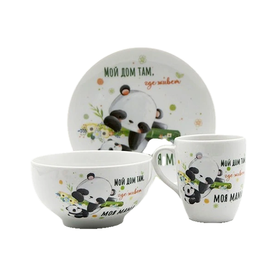 Набор для завтрака 3 пр. Мамина любовь (Панда) Универсал