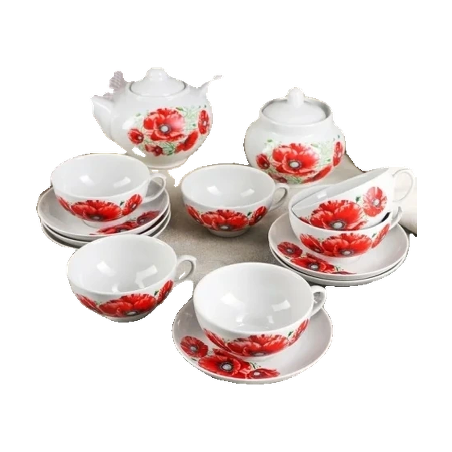 Сервиз чайный 14 пр. Маки Дачный