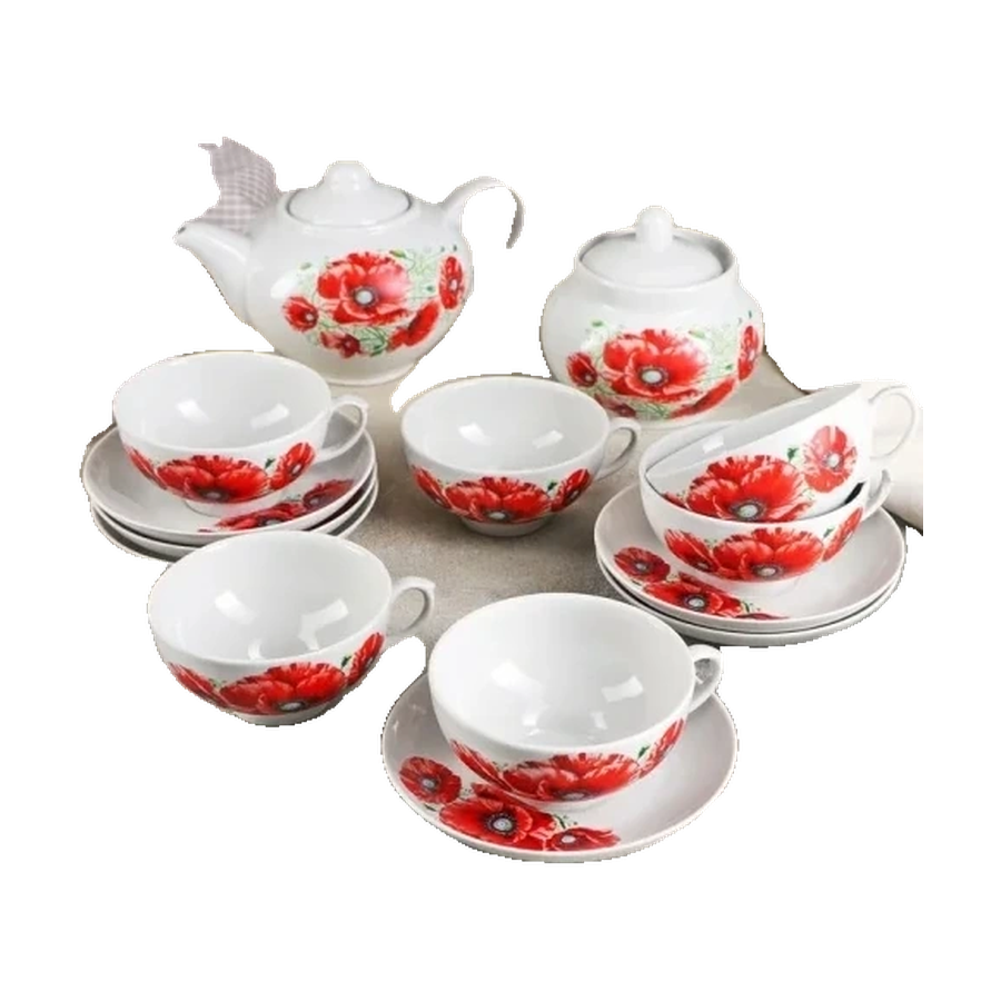 Сервиз чайный 14 пр. Маки Дачный